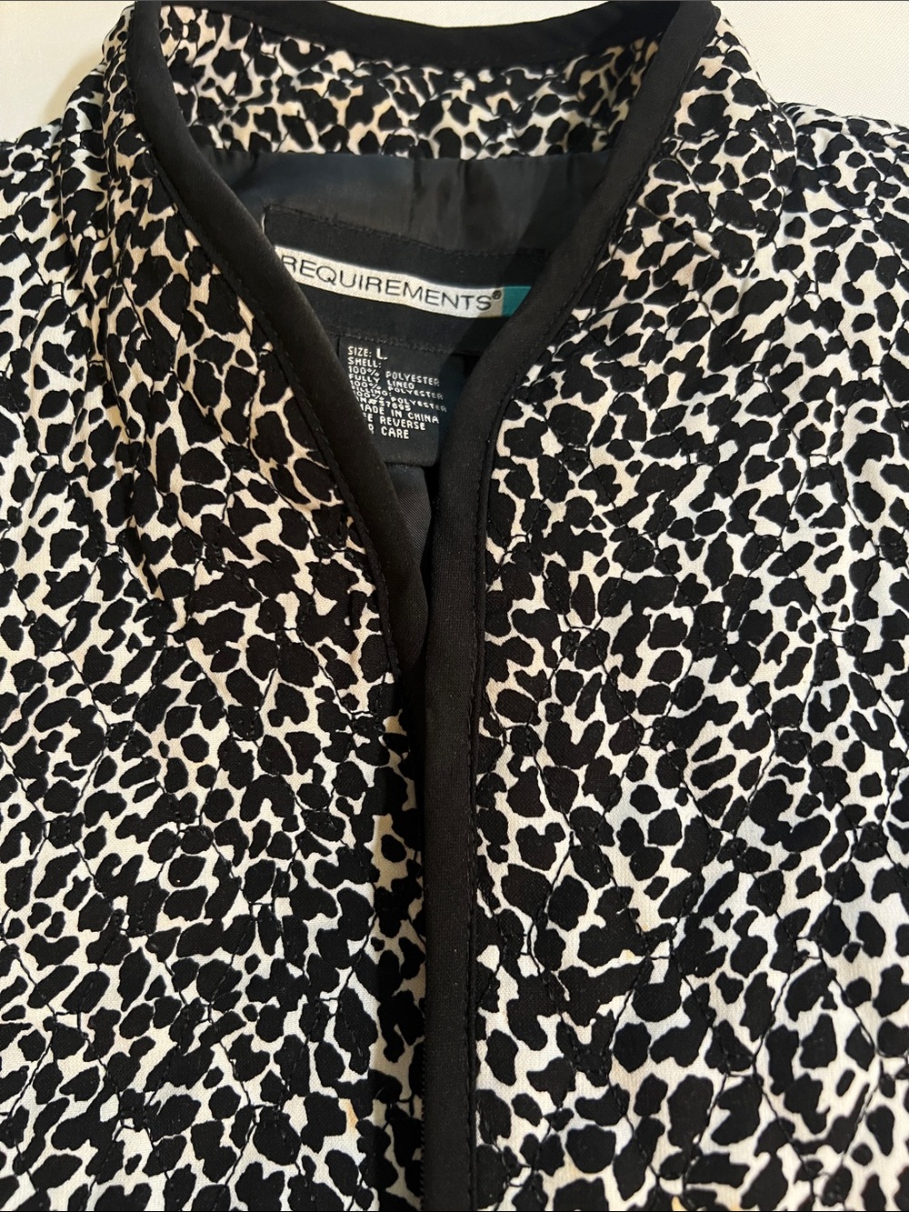 Requirements Black and White Animal Print Jacket